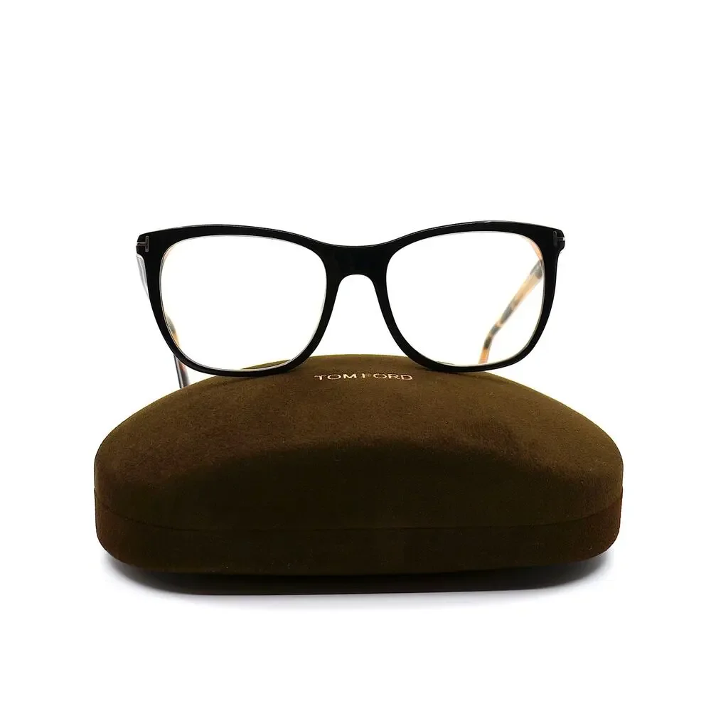 NEW TOM FORD TF5672-B 005 BLACK/HAVANA BLUE BLOCK LENS AUTHENTIC EYEGLAS…